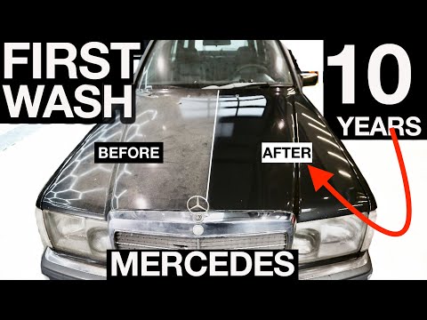 Видео: Первая мойка за 10 лет: РЕДКИЙ Mercedes Benz 250TD с механической коробкой передач, огромный унив...