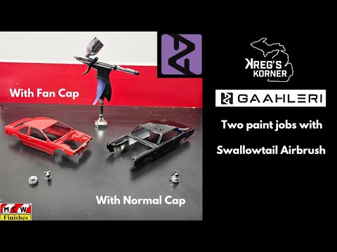 Видео: Аэрограф Gaahleri ​​Swallowtail, стандартная крышка против веерной. #modelcars #gaahleri ​​#mcw