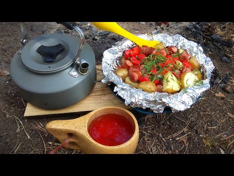 Видео: Поход одного дня. Вкусный ПВД. Ветер, костер, еда.