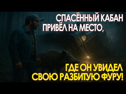 Видео: Дальнобойщик спас кабана — зверь вывел его к месту аварии, где лежал ЕГО РАЗБИТЫЙ грузовик, хотя он