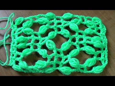 Видео: Узоры крючком. Сеточка с пышными столбиками - Netting with puff stitch