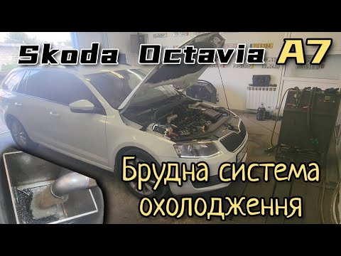 Видео: Skoda Octavia A7 промивка системи охолодження, повна заміна антифризу.