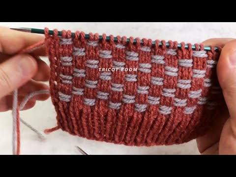 Видео: Техника цветной работы с инкрустацией контрастной нити. Estonian inlay technique, weaving knitting,