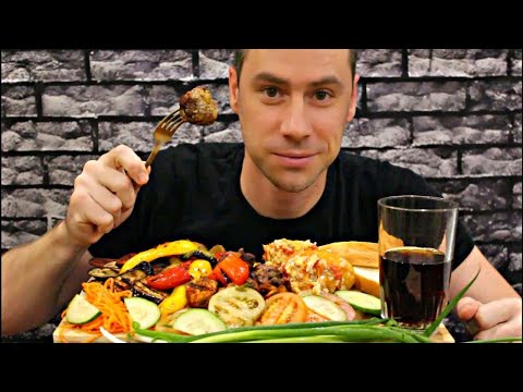 Видео: MUKBANG / ШАШЛЫК, ОВОЩИ НА ГРИЛЕ, ФАРШИРОВАННЫЙ ПЕРЕЦ / МУКБАНГ / Mukbang Senya / eating show / 먹방