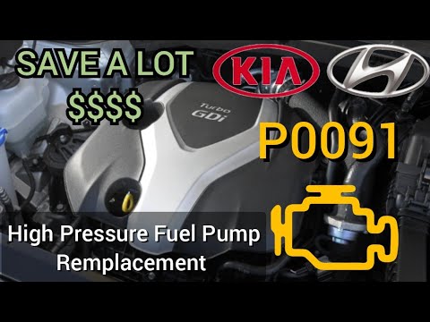 Видео: P0091 Замена топливного насоса высокого давления Kia/Hyundai GDI #35320-2G720 #35320-2G730 #35320...