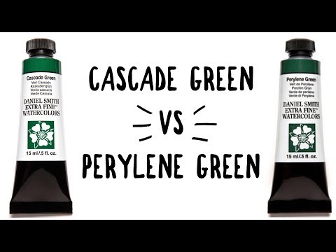 Видео: Daniel Smith Color Showdown, выпуск 6: Cascade Green против Perylene Green | Сравнение акварельны...