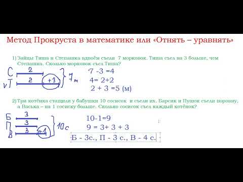 Видео: Метод Прокруста в математике или Отнять - уравнять. Урок 1