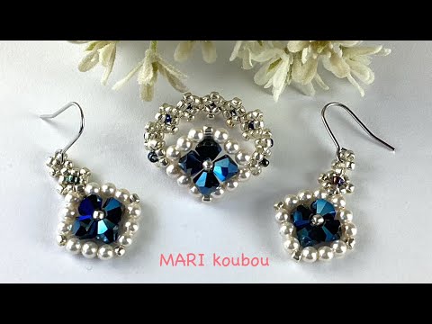 Видео: Квадратное кольцо и серьги с жемчугом