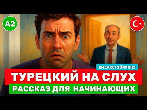 Видео: Слушаем простой рассказ на турецком для начинающих // Турецкий на слух // 🏠 Emlakçı Sürprizi (A2)