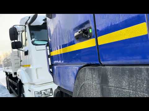 Видео: Шоссейный тягач МАЗ с КМУ. Краткий обзор.