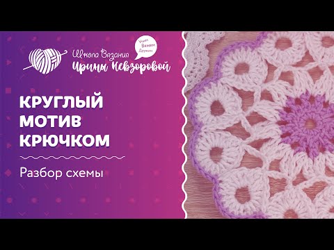 Видео: Круглый мотив крючком | Вязание крючком | Как научиться вязать крючком