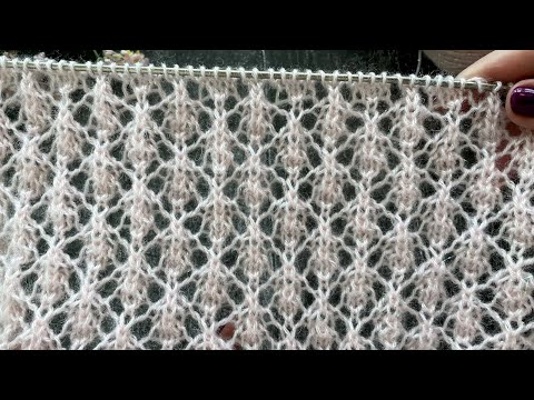 Видео: Нежное кружево Красивый ажурный узор спицами Схема и описание