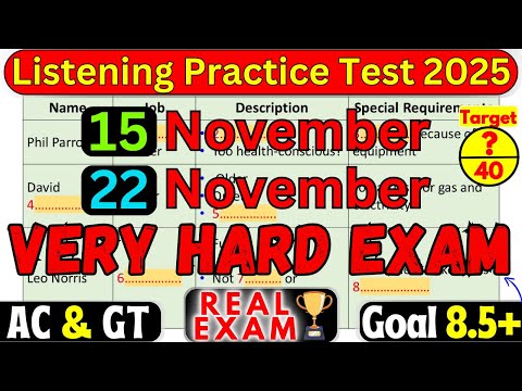 Видео: СЛОЖНЫЙ ЭКЗАМЕН НА 15 И 22 НОЯБРЯ 2025 ГОДА ТЕСТ IELTS ПО АУДИРОВАНИЮ С ОТВЕТАМИ | IELTS 2025