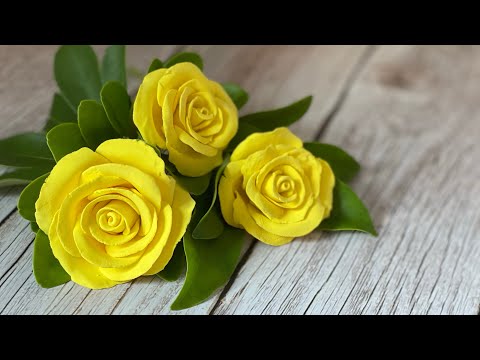 Видео: Розы из легкого пластилина. Roses made of light clay.