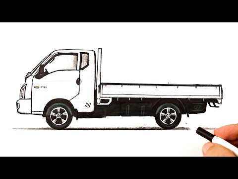 Видео: Как нарисовать пикап Hyundai H100