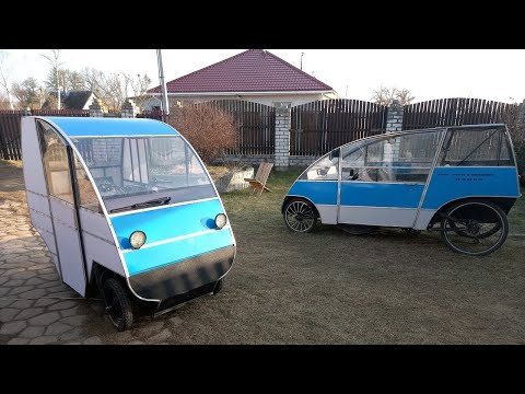 Видео: Белорусский веломобиль из китайского электроскутера. Belarusian velomobile from electric scooter.