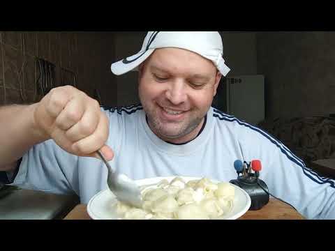 Видео: ОБЖОР пельмени с майонезом/мукбанг обеденный