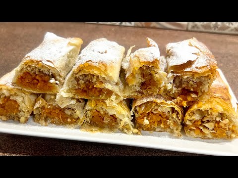 Видео: Штрудель с тыквой - быстро и вкусно/ Тиквеник - лесен и вкусен/ Strudel with pumpkin -fast and tasty