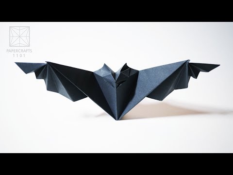 Видео: Origami Halloween Bat - Oригами おりがみ Oριγκάμι 折纸 摺紙 พับ 종이접기 Paper Crafts