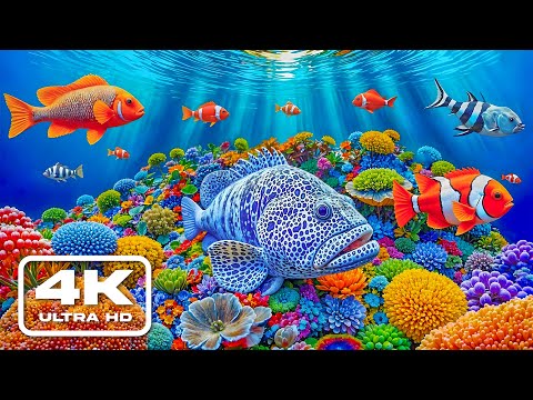 Видео: Аквариум 4K ВИДЕО ULTRA HD – Грациозные морские существа в мире без звука