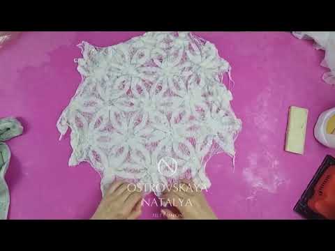 Видео: Мастер-класс "Бабушкина" салфетка. #войлок #мокроеваляние  #felting #бетонированиешерсти