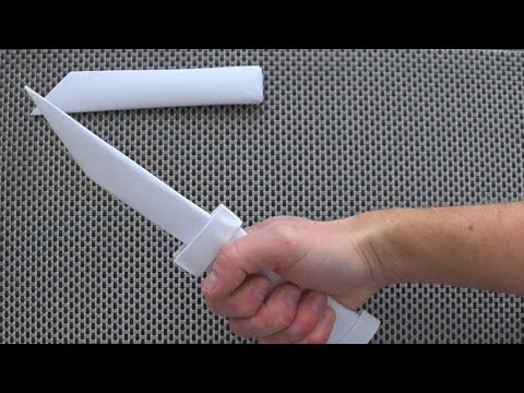 Видео: Нож с ножнами из бумаги, оригами // Origami paper knife with scabbard