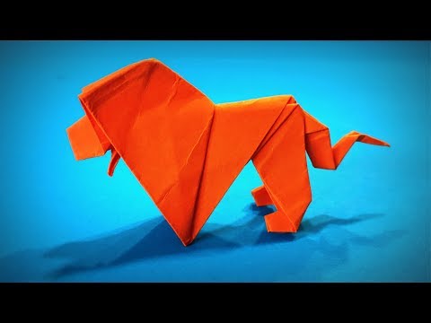 Видео: Оригами Животные. Как сделать бумажного Льва