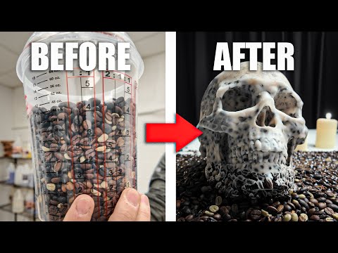 Видео: Я сделал череп из 1000 кофейных зерен