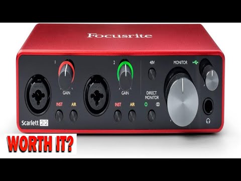 Видео: Focusrite Scarlett 2i2 USB-аудиоинтерфейс 3-го поколения для записи и потоковой передачи песен - ...