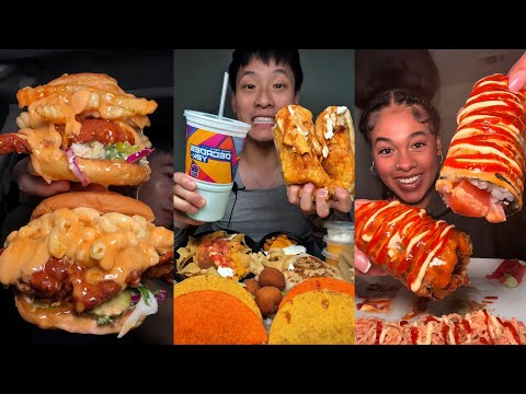 Видео: Подборка мукбангов из TIKTOK | Dave’s Hot Chicken, Taco Bell, Buldak, Sushi и многое другое! 🍗🍣🍜