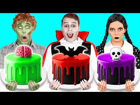 Видео: Кулинарный Челлендж: Уэнсдей vs Вампир vs Зомби | Потрясающие Кухонные Хитрости от Fun Teen