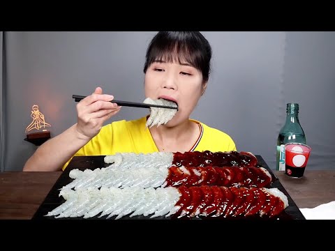 Видео: Скучные, сырые креветки, сырые рыбы, мукбанг. АСМР.