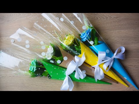 Видео: Упаковка розы в конус. Мыловарение. Мастер-класс. Букет-комплимент.