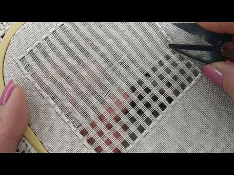 Видео: Обрізання ниток, вишивка, хардангер./Hand embroidery/
