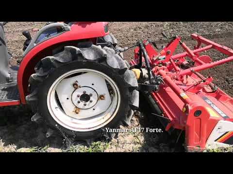 Видео: YANMAR AF17 Forte с почвофрезой. Вспашка огорода.