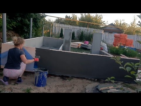 Видео: Строю хоз блок из ЭППС.  Часть 2.