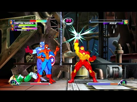 Видео: Marvel VS Capcom 2 — Человек-паук/Капитан Америка/Железный человек — прохождение на уровне сложно...