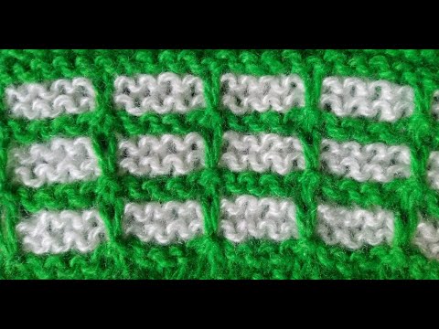 Видео: Ленивый жаккард "клетка". Вязание с нуля. Узоры спицами. Простые узоры спицами. Вяжем вместе.