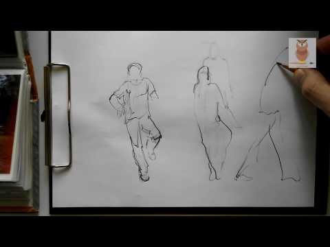 Видео: как быстро научиться рисовать фигуру человека в движении. скетч