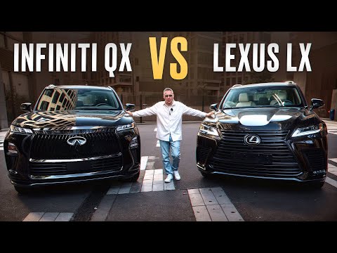 Видео: Настоящая БИТВА японских внедорожников! / Обзор и сравнение Infiniti QX80 и Lexus LX600