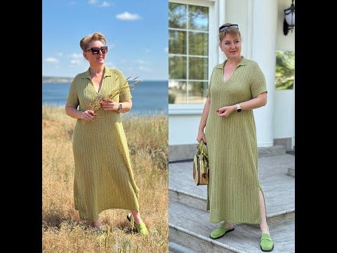 Видео: Платье - поло в технике погон-реглан