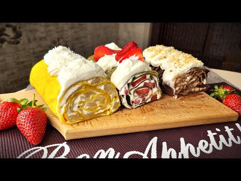 Видео: БЛИННЫЕ РУЛЕТЫ с разными вкусами