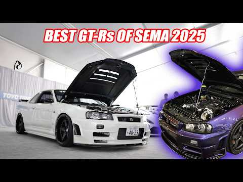 Видео: GT-R и Nissan с выставки SEMA 2025 — золотой моторный отсек R34, VR38 Infiniti и многое другое!