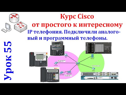 Видео: Урок 55 IP телефония. Подключаем аналоговые и программные телефоны. Cisco Packet Tracer