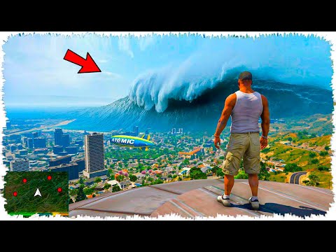 Видео: Франклин Үлкен Цунамиде қалып қойды (GTA V)