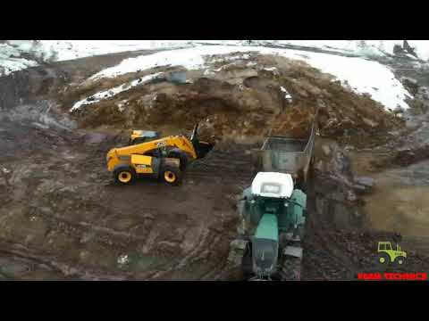 Видео: JCB грузит FENDT и ЗИЛа. Погрузка сенажа в поле.
