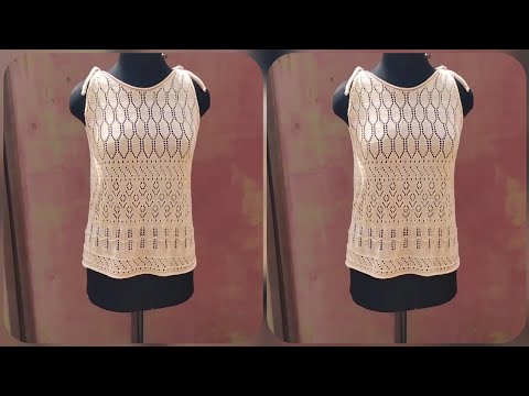Видео: Ажурная майка на любой вязальной машине