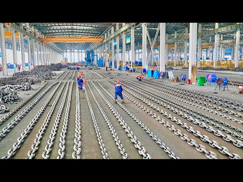 Видео: Процесс серийной ковки якорных цепей на китайских заводах