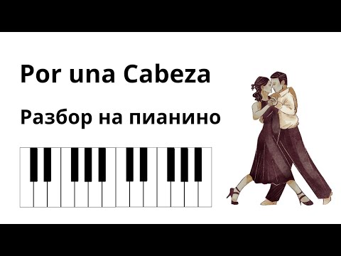 Видео: Por una Cabeza Танго Разбор на пианино! Уровень: Intermediate 