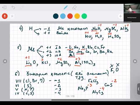 Видео: 3 минутта қалай қиын ТТР теңестіре аламыз. ТТР. Тотығу дәрежесі. ОВР. Катион. Анион.